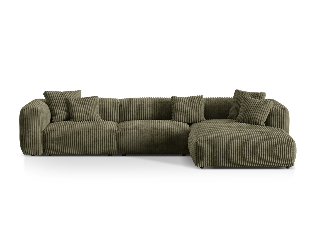 Coltar modular dreapta 3 locuri, Martina-212, Micadoni Home, 332x176x75 cm, velur, verde muschi Colțare